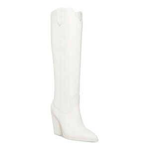STEVE MADDEN Womens White Tonal Pull Tabs Tessy Leather Western Boot 5.5 M